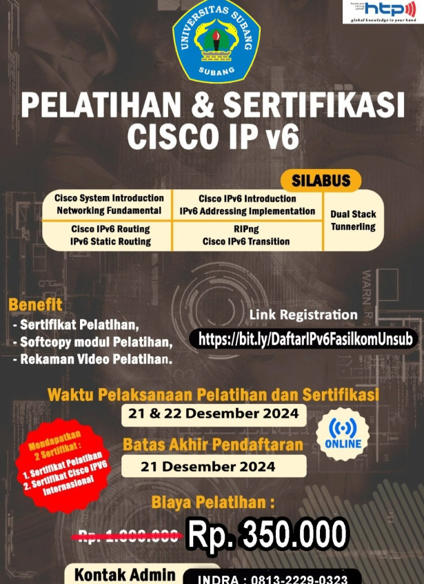 Pelatihan & Sertifikasi CISCO IP VERSION 6– NEXT GENERATION NETWORK Batch 2